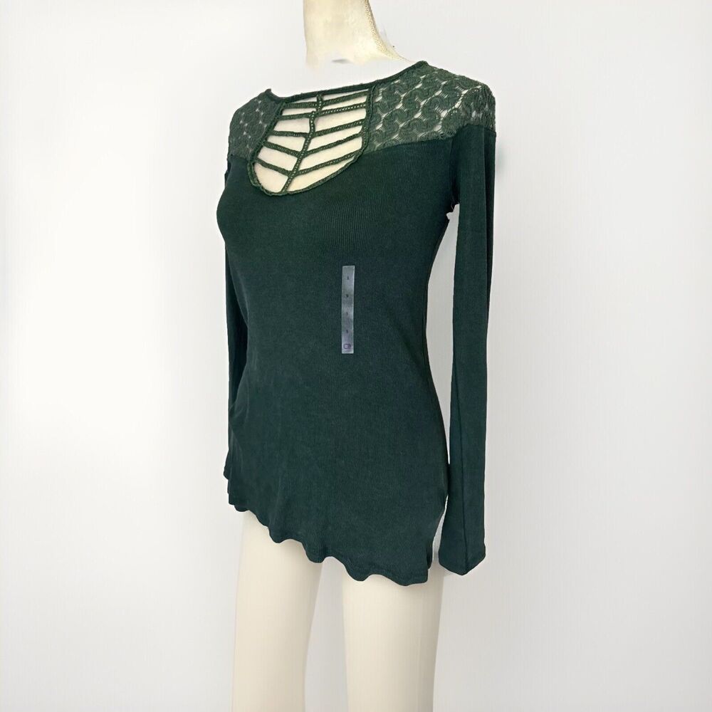New Buckle Women’s Green Long Sleeve Shirt, Small